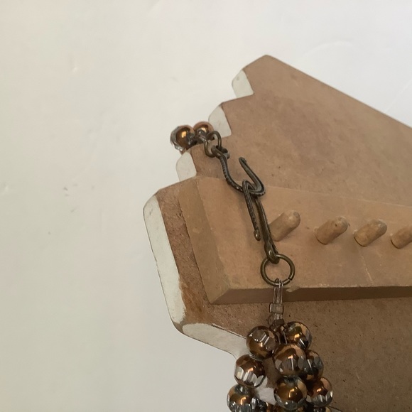 Clear glass bronze beads necklace - Picture 6 of 6